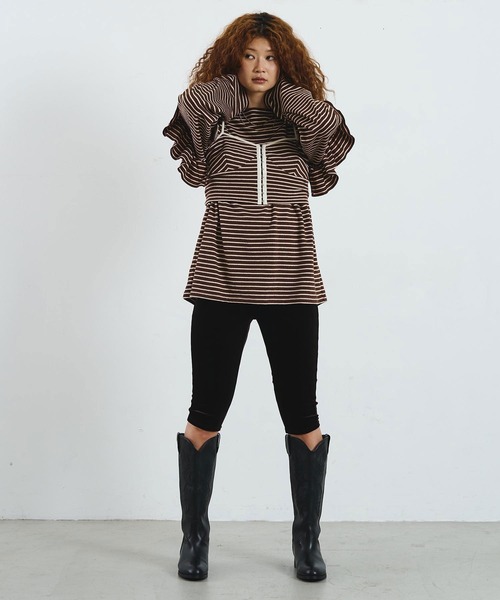 mag.by c（マグバイシー）の「mag.by c/STRIPE BUSTIER（キャミソール・レディース・オフホワイト/ブラウン・ONE SIZE）」の7枚目の写真