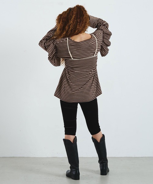 mag.by c（マグバイシー）の「mag.by c/STRIPE BUSTIER（キャミソール・レディース・オフホワイト/ブラウン・ONE SIZE）」の9枚目の写真