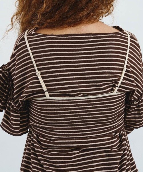 mag.by c（マグバイシー）の「mag.by c/STRIPE BUSTIER（キャミソール・レディース・オフホワイト/ブラウン・ONE SIZE）」の11枚目の写真