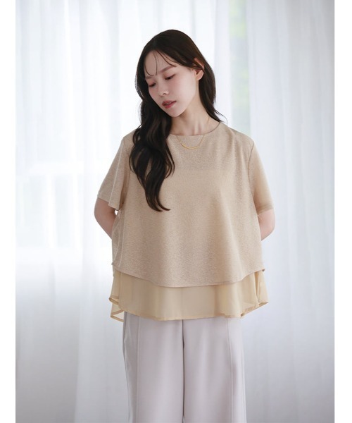 fifth(フィフス)の「レイヤード風ゆるっとデザインカットソー(Tシャツ/カットソー・レディース・ブラック/アイボリー/ベージュ・M)」の12枚目の写真