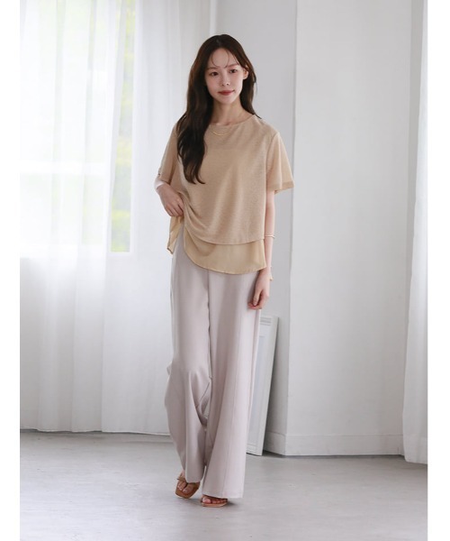 fifth(フィフス)の「レイヤード風ゆるっとデザインカットソー(Tシャツ/カットソー・レディース・ブラック/アイボリー/ベージュ・M)」の14枚目の写真