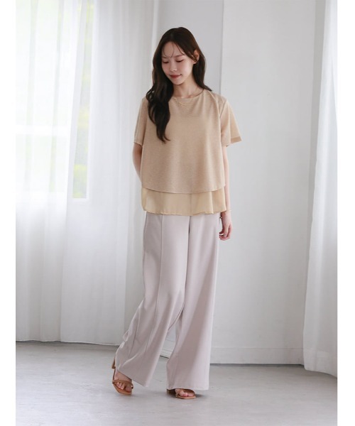 fifth(フィフス)の「レイヤード風ゆるっとデザインカットソー(Tシャツ/カットソー・レディース・ブラック/アイボリー/ベージュ・M)」の16枚目の写真