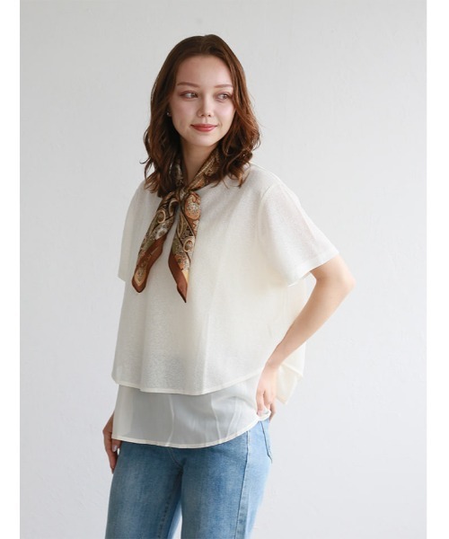 fifth(フィフス)の「レイヤード風ゆるっとデザインカットソー(Tシャツ/カットソー・レディース・ブラック/アイボリー/ベージュ・M)」の18枚目の写真