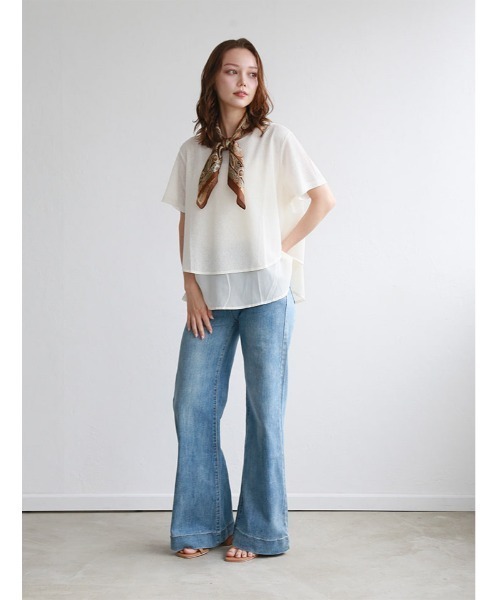 fifth(フィフス)の「レイヤード風ゆるっとデザインカットソー(Tシャツ/カットソー・レディース・ブラック/アイボリー/ベージュ・M)」の20枚目の写真