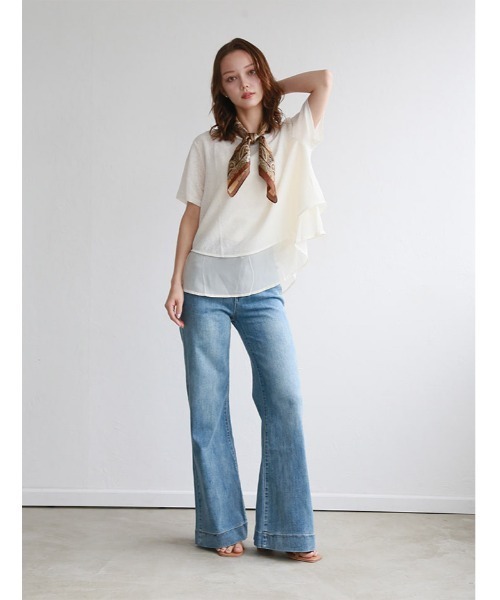 fifth(フィフス)の「レイヤード風ゆるっとデザインカットソー(Tシャツ/カットソー・レディース・ブラック/アイボリー/ベージュ・M)」の21枚目の写真