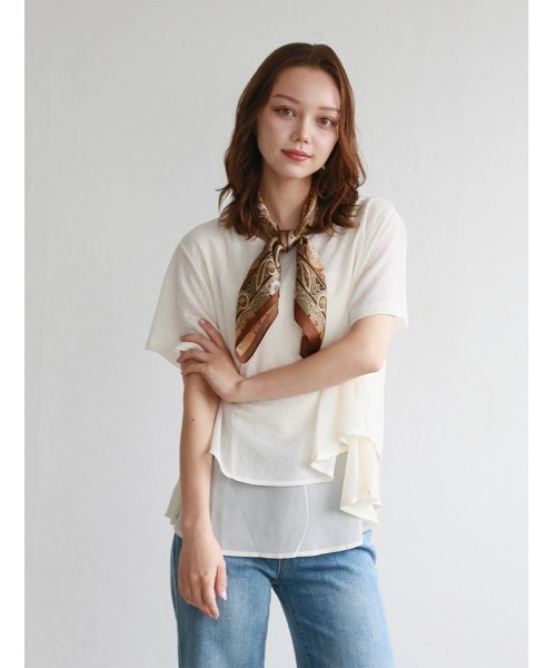fifth(フィフス)の「レイヤード風ゆるっとデザインカットソー(Tシャツ/カットソー・レディース・ブラック/アイボリー/ベージュ・M)」の19枚目の写真