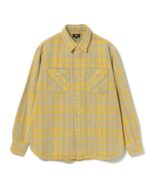BEAMS HEART（ビームスハート）の「フェード加工 チェック ネルシャツ（シャツ/ブラウス・メンズ・イエロー/チャコールグレー・SMALL/LARGE/MEDIUM）」の16枚目の写真