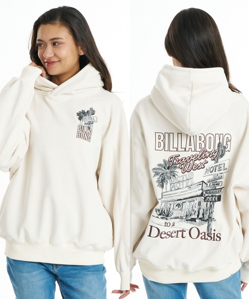 BILLABONG（ビラボン）の「BILLABONG ウィメンズ SUEDE LIKE BONDING FLEECE PARKA パーカー 【2026年秋冬モデル】/ビラボンスウェードライクプルオーバーパーカー（パーカー・レディース・ホワイト/ブルー系その他/ブラウン系その他/オフホワイト・MEDIUM）」の2枚目の写真