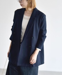 quaranciel: ポンチ ダブルブレスト テーラード カット ジャケット