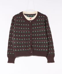 26aw フラウー柄配色カーディガン