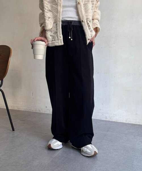 Jena espace merveilleux(ジェナ エスパスメルヴェイユ)の「サテン切替キモウパンツ(その他パンツ・レディース・ブラック/ブラウン/アイボリー・FREE)」の2枚目の写真