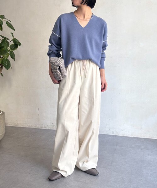 Jena espace merveilleux(ジェナ エスパスメルヴェイユ)の「サテン切替キモウパンツ(その他パンツ・レディース・ブラック/ブラウン/アイボリー・FREE)」の4枚目の写真