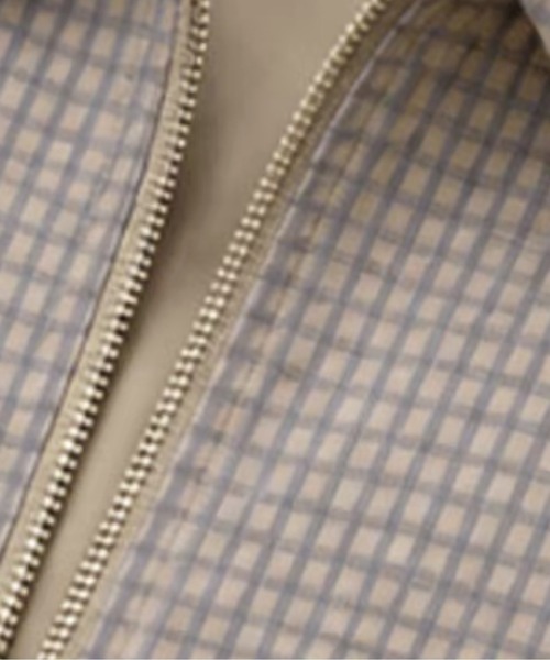 U:UME（ユーム）の「Plaid Contrast Pocket Short Bomber Jacket（スタジャン・メンズ・チェック・LARGE/X-LARGE/XX-LARGE/MEDIUM）」の4枚目の写真