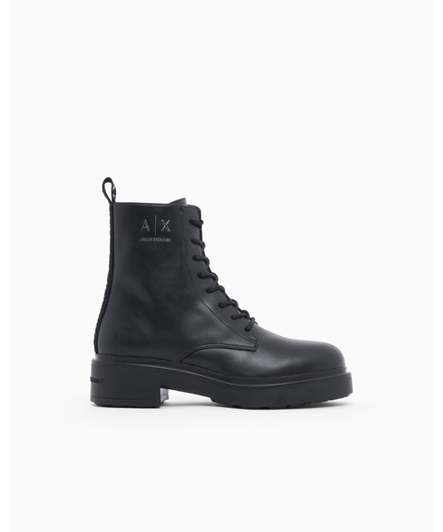 ARMANI EXCHANGE(アルマーニエクスチェンジ)の「【A|X アルマーニ エクスチェンジ】AXロゴ レースアップブーツ(ブーツ・レディース・ブラック・35/37/38/36/39)」の1枚目の写真