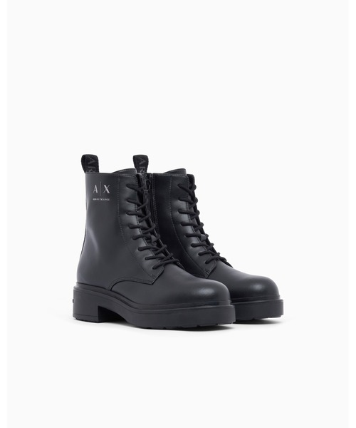 ARMANI EXCHANGE(アルマーニエクスチェンジ)の「【A|X アルマーニ エクスチェンジ】AXロゴ レースアップブーツ(ブーツ・レディース・ブラック・35/37/38/36/39)」の2枚目の写真