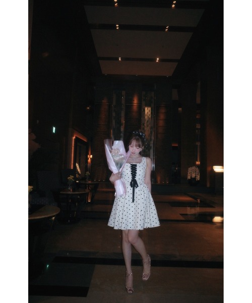 MISTREASS（ミストレアス）の「Flocky Dot Dress（ワンピース・レディース・グレー/ホワイト・FREE）」の12枚目の写真