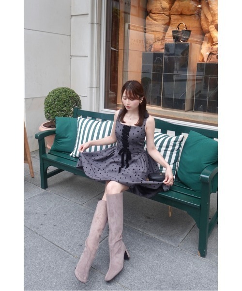 MISTREASS（ミストレアス）の「Flocky Dot Dress（ワンピース・レディース・グレー/ホワイト・FREE）」の15枚目の写真