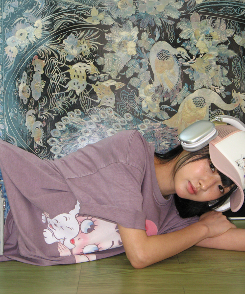 RONRON(ロンロン)の「BETTY BOOP PIGMENT RIBBON OVER FIT T SHIRT PURPLE(Tシャツ/カットソー・レディース・その他・FREE)」の2枚目の写真