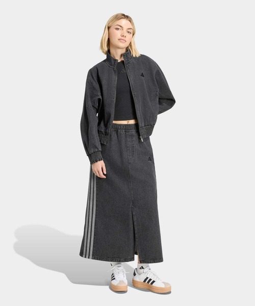 adidas（アディダス）の「スタジアム ウォッシュドデニム ルーズフィット ジャケット / アディダス adidas（デニムジャケット・レディース・ブラック・XX-LARGE/SMALL/X-LARGE/MEDIUM/LARGE）」の5枚目の写真