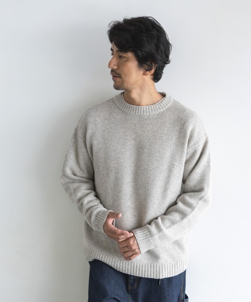 URBAN RESEARCH Sonny Label(アーバンリサーチサニーレーベル)の「ウール混クルーネックニットプルオーバー(ニット/セーター・メンズ・チャコールグレー/ブラウン/レッド/オートミール・MEDIUM/LARGE)」の3枚目の写真