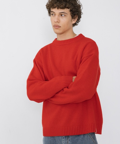 URBAN RESEARCH Sonny Label(アーバンリサーチサニーレーベル)の「ウール混クルーネックニットプルオーバー(ニット/セーター・メンズ・チャコールグレー/ブラウン/レッド/オートミール・MEDIUM/LARGE)」の4枚目の写真