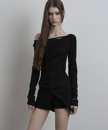 Drape Drop Strap Long Sleeve (black)