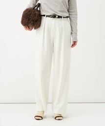 《吸湿発熱/4サイズ展開》ウォッシャブル裏起毛タックワイドパンツ