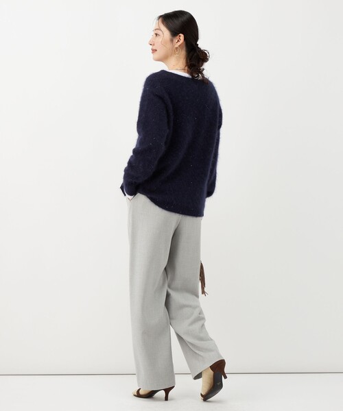NOLLEY’S(ノーリーズ)の「《吸湿発熱/4サイズ展開》ウォッシャブル裏起毛タックワイドパンツ(その他パンツ・レディース・ブラック/ライトグレー/ホワイト・40/38/36/34)」の4枚目の写真