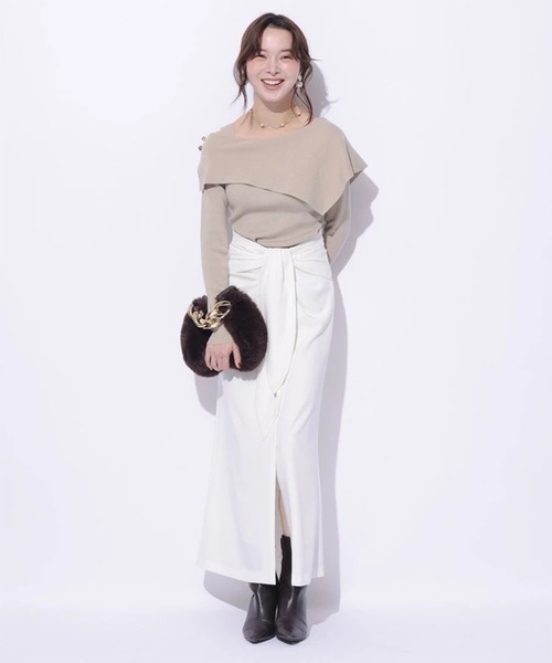 Mystrada(マイストラーダ)の「オフショルケープニット(ニット/セーター・レディース・ホワイト/ブラック/グリーン/ベージュ・38)」の19枚目の写真