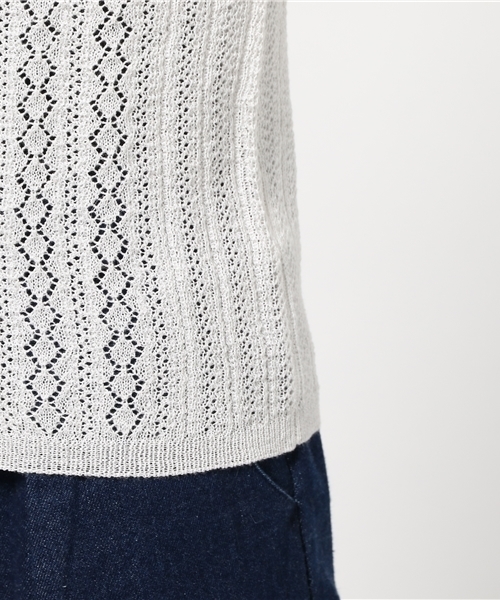 MOUSSY（マウジー）の「LACEY KNIT HIGH NECK TOP（ニット/セーター・レディース・オフホワイト/ライトブルー/カーキ/ブラック/ライトイエロー・FREE）」の13枚目の写真