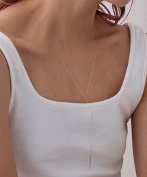 【K10】Y字バーロングネックレス/金属アレルギー対応/ニッケルフリー