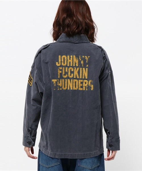 HYSTERIC GLAMOUR（ヒステリックグラマー）の「JT/JOHNNY FUCKIN THUNDERS刺繍 ミリタリーBIG SH（シャツ/ブラウス・レディース・ベージュ/カーキ/ブラック・FREE）」の16枚目の写真