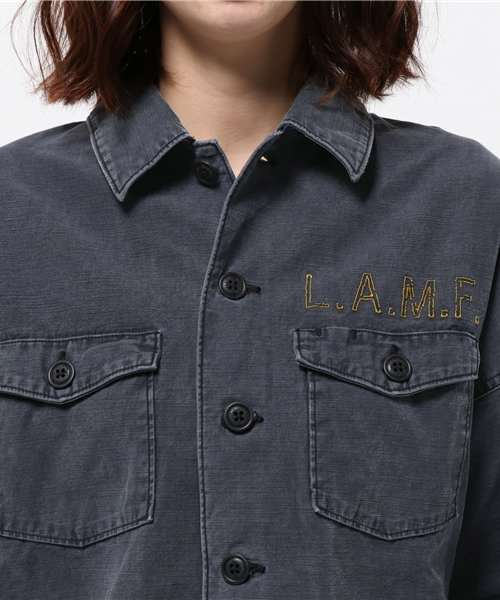 HYSTERIC GLAMOUR（ヒステリックグラマー）の「JT/JOHNNY FUCKIN THUNDERS刺繍 ミリタリーBIG SH（シャツ/ブラウス・レディース・ベージュ/カーキ/ブラック・FREE）」の17枚目の写真