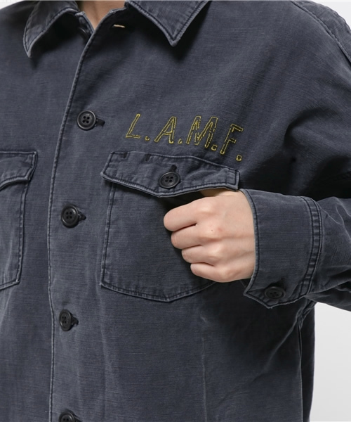 HYSTERIC GLAMOUR（ヒステリックグラマー）の「JT/JOHNNY FUCKIN THUNDERS刺繍 ミリタリーBIG SH（シャツ/ブラウス・レディース・ベージュ/カーキ/ブラック・FREE）」の20枚目の写真