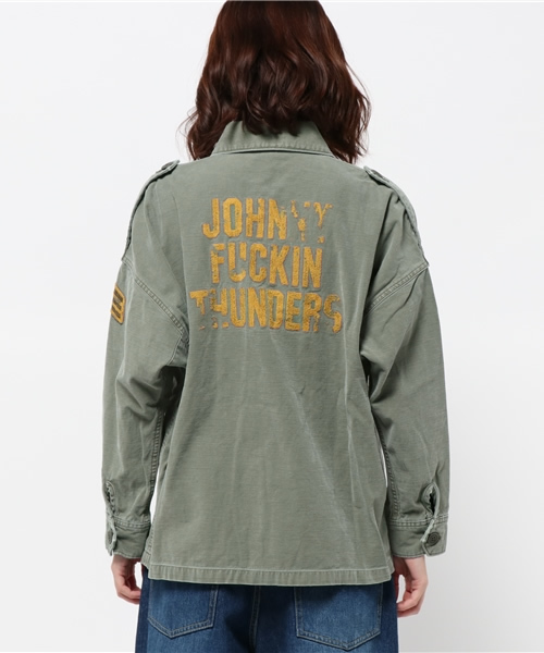 HYSTERIC GLAMOUR（ヒステリックグラマー）の「JT/JOHNNY FUCKIN THUNDERS刺繍 ミリタリーBIG SH（シャツ/ブラウス・レディース・ベージュ/カーキ/ブラック・FREE）」の22枚目の写真