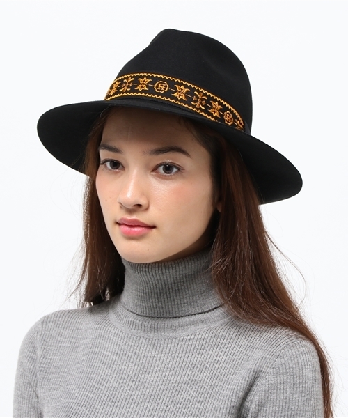 HYSTERIC GLAMOUR(ヒステリックグラマー)の「EMBROIDERY RIBBON フェルトハット(ハット・レディース・ベージュ/カーキ/ブラック・SMALL/MEDIUM)」の4枚目の写真