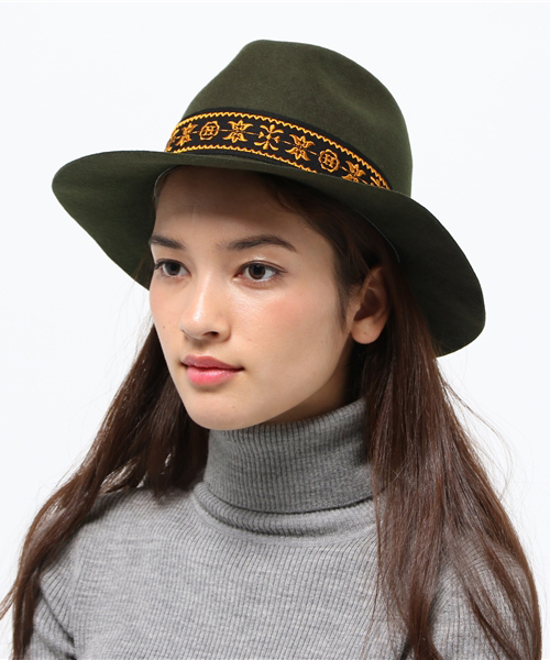 HYSTERIC GLAMOUR(ヒステリックグラマー)の「EMBROIDERY RIBBON フェルトハット(ハット・レディース・ベージュ/カーキ/ブラック・SMALL/MEDIUM)」の3枚目の写真