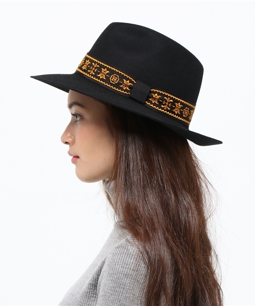 HYSTERIC GLAMOUR(ヒステリックグラマー)の「EMBROIDERY RIBBON フェルトハット(ハット・レディース・ベージュ/カーキ/ブラック・SMALL/MEDIUM)」の8枚目の写真