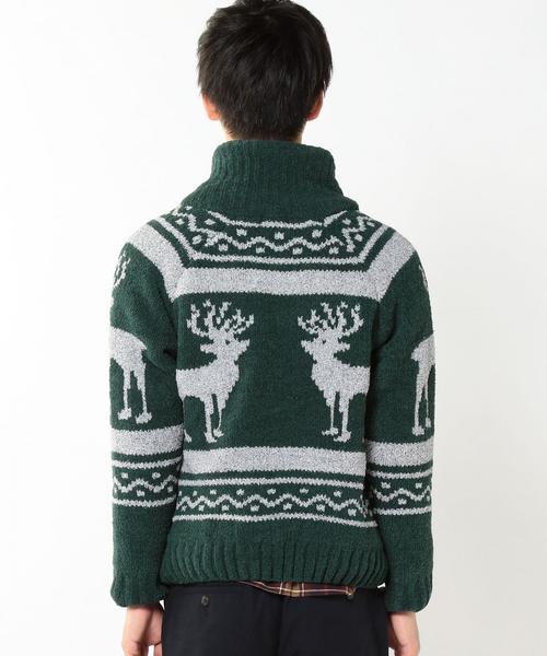 coen（コーエン）の「モールカウチンショールカーディガン（カーディガン/ボレロ・メンズ・ダークグリーン/ダークブラウン・LARGE/SMALL/X-LARGE/MEDIUM）」の9枚目の写真