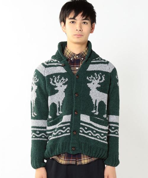 coen（コーエン）の「モールカウチンショールカーディガン（カーディガン/ボレロ・メンズ・ダークグリーン/ダークブラウン・LARGE/SMALL/X-LARGE/MEDIUM）」の10枚目の写真