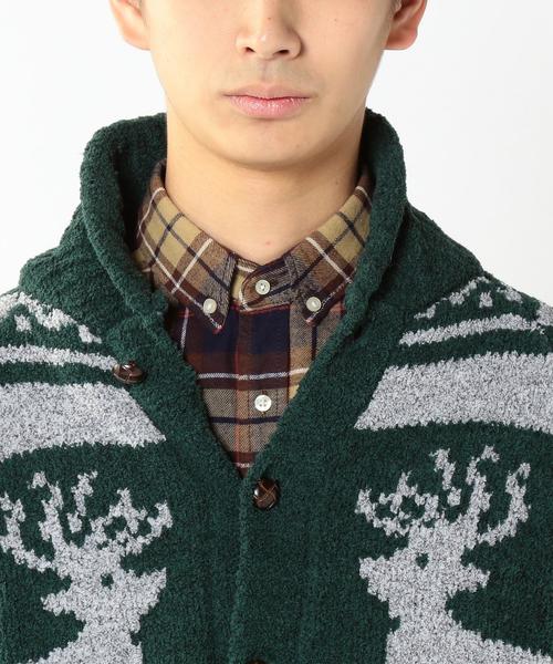 coen（コーエン）の「モールカウチンショールカーディガン（カーディガン/ボレロ・メンズ・ダークグリーン/ダークブラウン・LARGE/SMALL/X-LARGE/MEDIUM）」の11枚目の写真