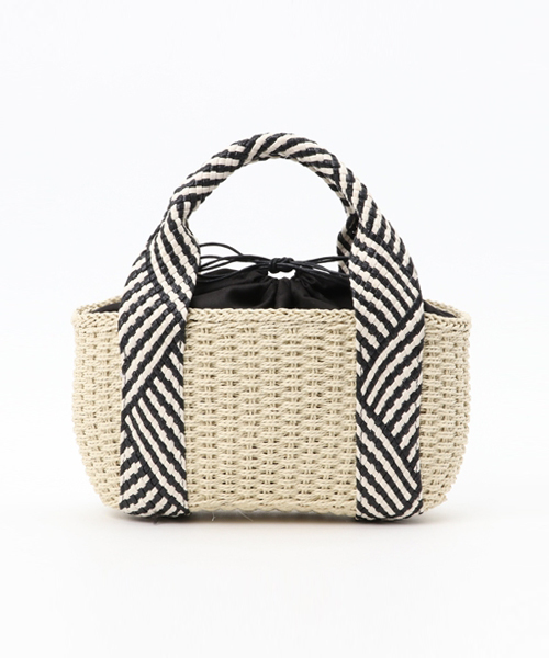 INTERPLANET（インタープラネット）の「ペーパーカゴバッグ（かごバッグ・レディース・カーキ/ベージュ・フリー）」の2枚目の写真