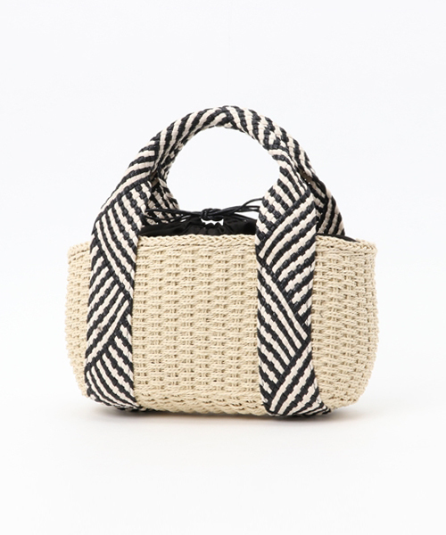 INTERPLANET（インタープラネット）の「ペーパーカゴバッグ（かごバッグ・レディース・カーキ/ベージュ・フリー）」の4枚目の写真