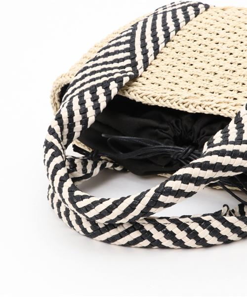 INTERPLANET（インタープラネット）の「ペーパーカゴバッグ（かごバッグ・レディース・カーキ/ベージュ・フリー）」の6枚目の写真