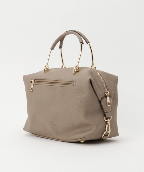 laboratory work（ラボラトリーワーク）の「メタルハンドル2WAYバック（ハンドバッグ・レディース・グレイッシュベージュ/オフホワイト/レッド・フリー）」の4枚目の写真