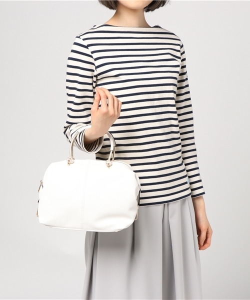 laboratory work（ラボラトリーワーク）の「メタルハンドル2WAYバック（ハンドバッグ・レディース・グレイッシュベージュ/オフホワイト/レッド・フリー）」の12枚目の写真