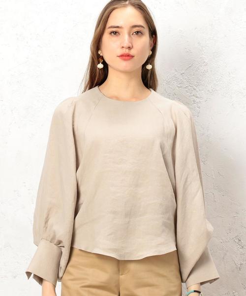 green label relaxing（グリーンレーベルリラクシング）の「★KF E&P PUFF/S CUFF POブラウス ◆（シャツ/ブラウス・レディース・ブラック/ベージュ・MEDIUM）」の13枚目の写真