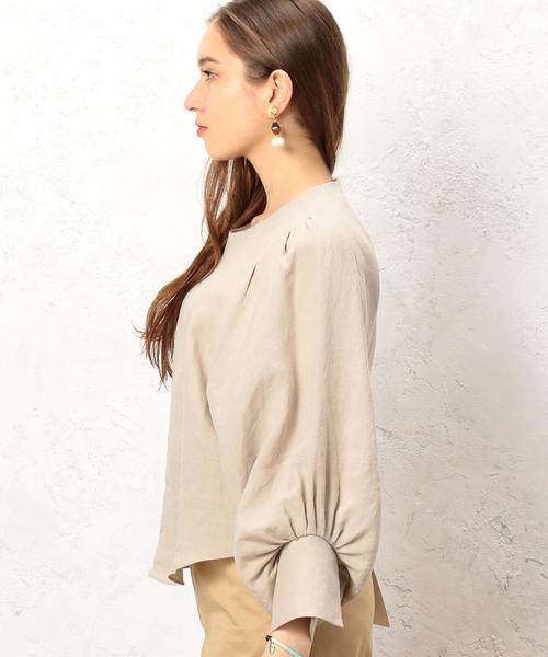 green label relaxing（グリーンレーベルリラクシング）の「★KF E&P PUFF/S CUFF POブラウス ◆（シャツ/ブラウス・レディース・ブラック/ベージュ・MEDIUM）」の14枚目の写真