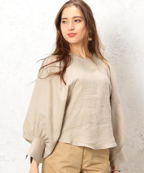 green label relaxing（グリーンレーベルリラクシング）の「★KF E&P PUFF/S CUFF POブラウス ◆（シャツ/ブラウス・レディース・ブラック/ベージュ・MEDIUM）」の11枚目の写真