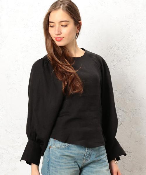 green label relaxing（グリーンレーベルリラクシング）の「★KF E&P PUFF/S CUFF POブラウス ◆（シャツ/ブラウス・レディース・ブラック/ベージュ・MEDIUM）」の5枚目の写真